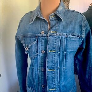 BLUE TATOO VINTAGE 90’S JEAN JACKET PLEAT AND TUCK FRONT  Y BLUE TATTOO SIZE S